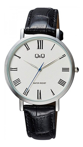 Reloj Q&q Modelo Qa20j307y Color de la correa Negro Color del bisel Plateado Color del fondo Blanco