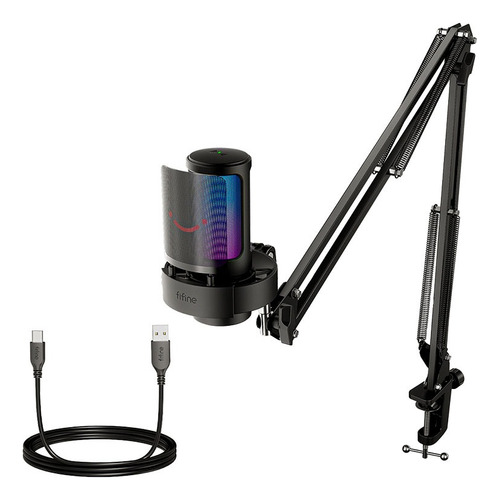 Micrófono Fifine A8t Usb De Condensador Con Brazo