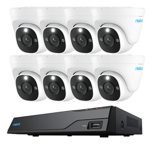 Sistema Inteligente De 8 Camaras 4k De Seguridad Reolink 4tb Color Blanco