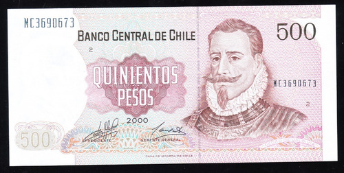 Billete De Chile Quinientos Pesos 2000