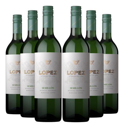 Vino Blanco Semillón Lopez 750ml X6