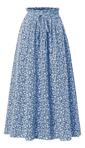 Saia Feminina P, Moda, Casual, Verão, Com Cordão, Estampa De