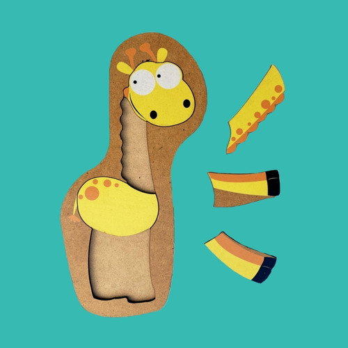 Imagen 7 de 10 de Set 5 Rompecabezas Para Niños Didacticos De Madera Animales