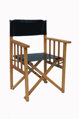 Imagen 1 de 6 de Sillon Silla Director Madera Clara Plegable Jardin Bar
