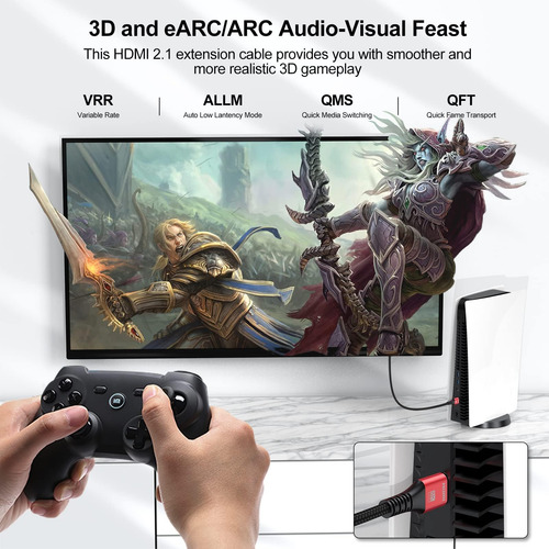 Cable De Extensión Hdmi De 8k 6 Pies Hdmi Extender 21, Hdmi