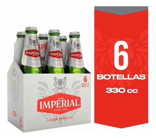 Pack 6 Cerveza Imperial Lager Botella 330cc