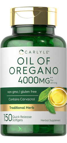 Aceite De Oregano 3000 Mg Natural Contiene Carvacrol 150 Cap
