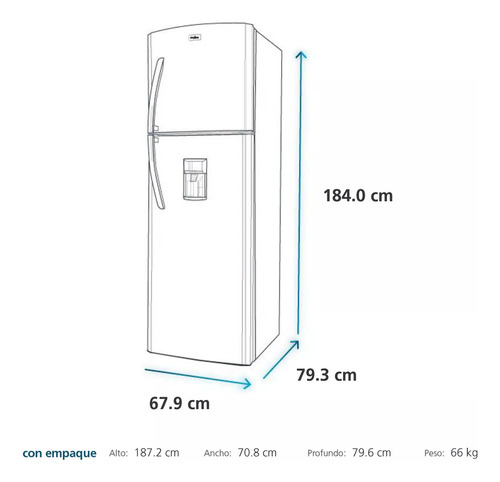 Refrigeradora No Frost 405 Litros Netos 2 Puertas Mabe
