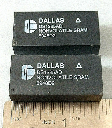 Lot Of 2 Dallas Semiconductor Ds1225ad Nvsram 28pin Edip Eeo