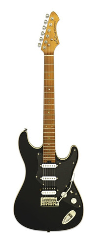 Guitarra Eléctrica Aria Negra Tipo Strato Mod.714 Dg