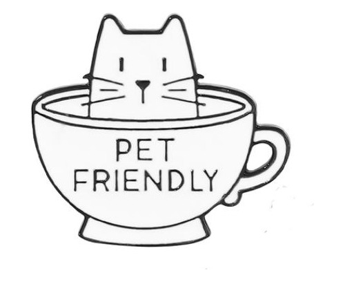 Pin Metálico Gatito / Gato Pet Friendly Taza Mascotas