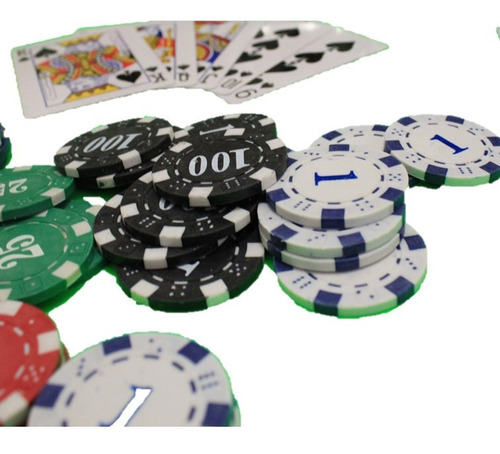 Set Estuche Maletin Poker, 2 Barajas 5 Dados 100 Fichas Lujo