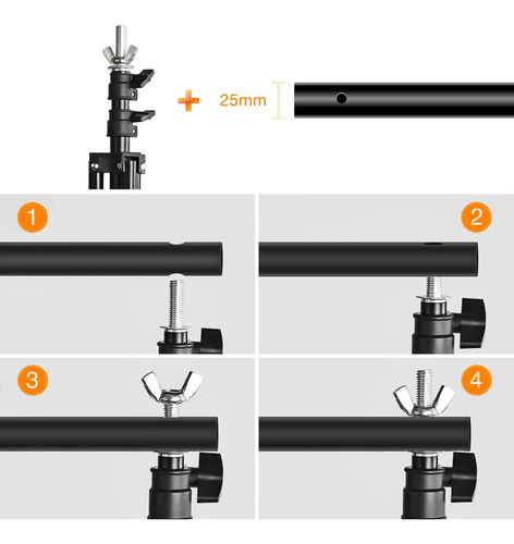 Soporte Telon Fondo Fotografia Ajustable Para Kit Sistema