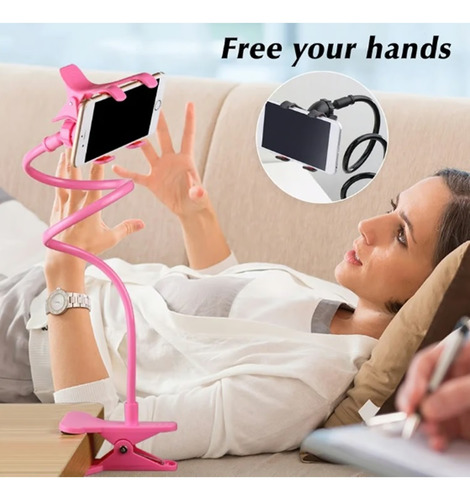 Soporte Flexible Gancho Para Celular Mesa Y Auto 360