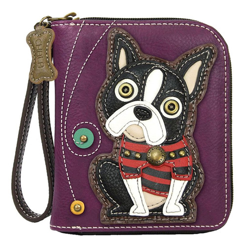 Cartera De Pulsera Con Cremallera Chala Boston Terrier - Reg