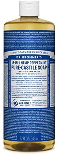 Dr. Bronners Jabon Liquido Puro De Castilla - Menta 32 Oz