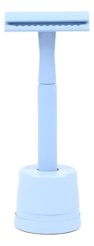 Afeitadora Unisex Celeste Con Base + 5 Hojas - Cero Plástico