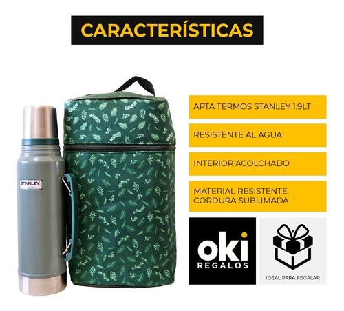 Imagen 6 de 8 de Equipo De Mate Madera Con Mochila Matera Tigres Verde Selva
