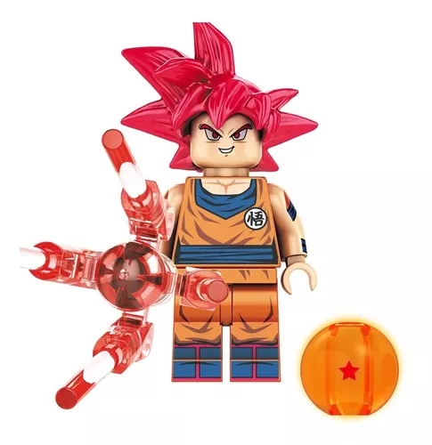 Goku Super Sayajin Deus Vermelho Dragon Ball Z Blocos Boneco