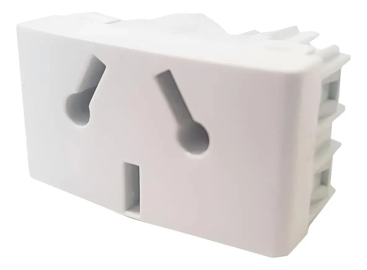 Módulo Toma 2p+tierra Kalop Civil - Pack X5 Unidades Color Blanco