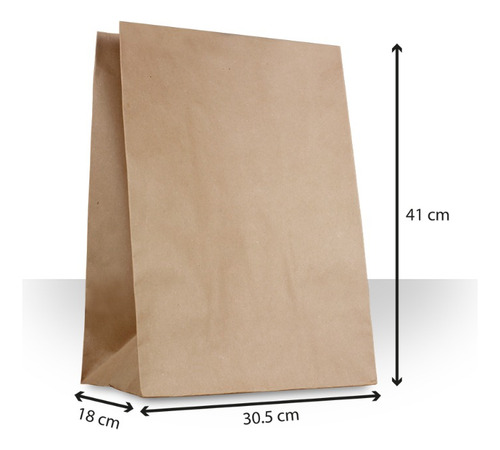 Bolsas De Papel Kraft 400 Pzas Despensa #45 30 X 18 X 41 Cms
