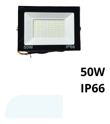 Foco Led 50w Ip66 Exterior Negro Blanco Frío