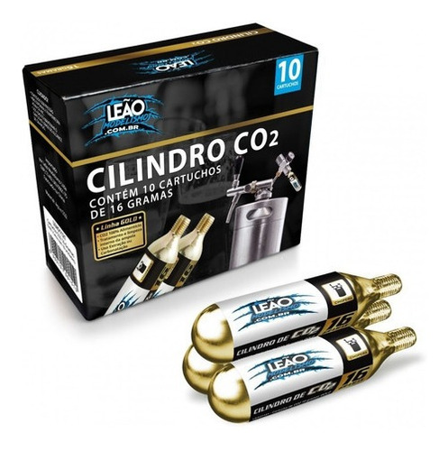 10 Cartucho De Co2 16g Para Chopeira Cerveja Gold Com Rosca