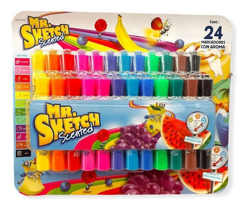 Marcador Con Aroma Plumon Mr. Sketch Con 24 Piezas