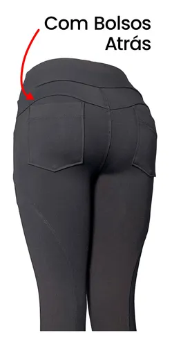 Cal a Legging Montaria Suplex Preto Com Bolso Frente E Atr s R 126