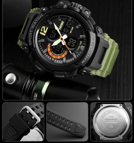 Reloj Skmei 1343 Estilo Militar Negro