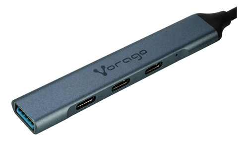 Vorago Hu-205 Concentrador De Puertos Usb 3.0 Ligero Usb Tipo C 3 Puertos Usb Tipo C Y Uno Adicional 3.0