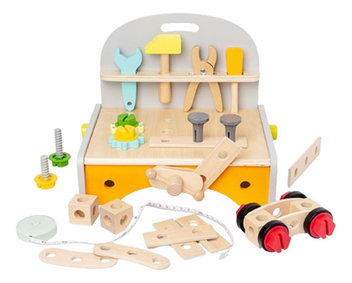 Wooden Play Tool Set Wooden Construction Bench Toy For Kids