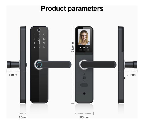 Cerradura Inteligente Wifi Tuya Smart Con Cámara Hr08-p