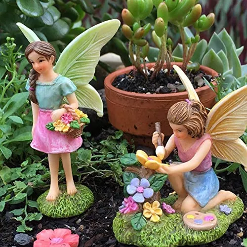 PRETMANNS Figuras de hadas de jardín de hadas,Figuras de hadas de jardín, Hadas para jardín de hadas al aire libre,Juego de jardín de hadas en  miniatura,5 artículos de hadas : : Jardín