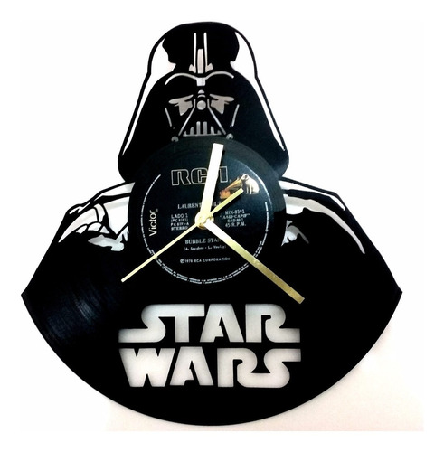 Reloj En Disco De Vinilo Darth Vader  Star Wars