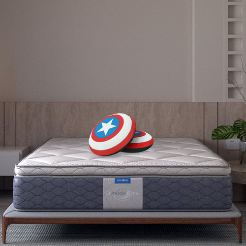 Colchón Restonic Queen Size Nápoles Élite Foam Viscoelástico + 2 Cojines Superheroe