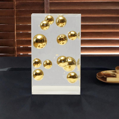 Capa De Acrílico Transparente Bola 16cm X 16cm X 26cm Ouro