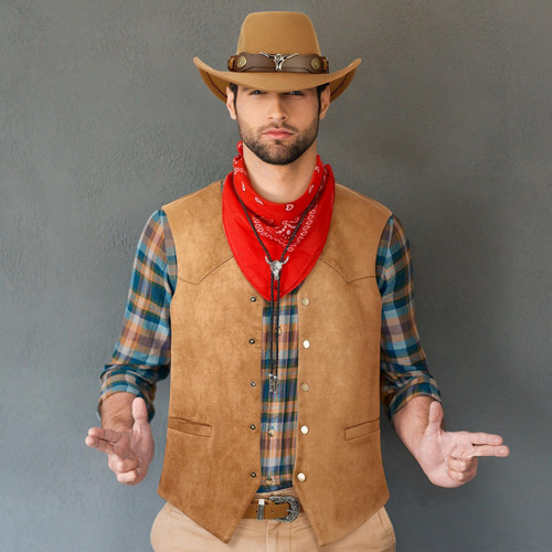 Vabean 5 Peças Roupa Ocidental Para Homens Terno De Cowboy M