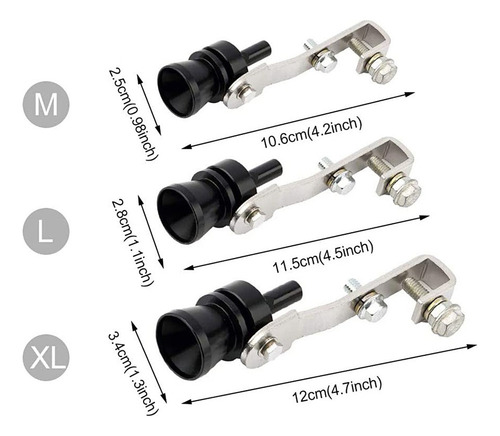 Silenciador De Silbato Simulador De Sonido Turbo Plateado Xl