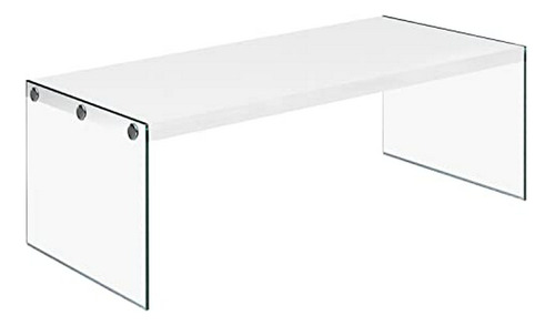 Mesa De Centro Monarch, Vidrio Templado, Blanco Brillante, 4