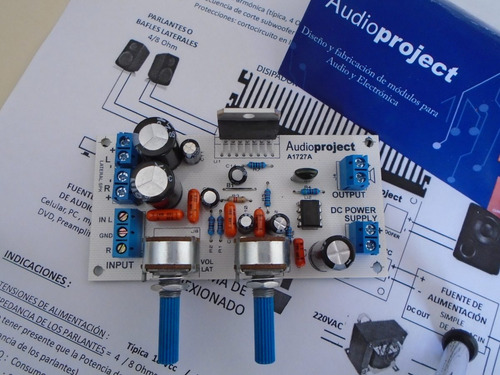 Imagen 2 de 7 de Modulo Amplificador 2.1 11+11+38 Watts C/vol - Audioproject