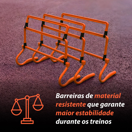 Kit Barreira C/ 4 Obstáculos 4 Alturas Ajustáveis Agilidade