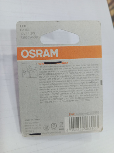 Bombillo Led Auxiliar 1 Un Contacto Osram El Par