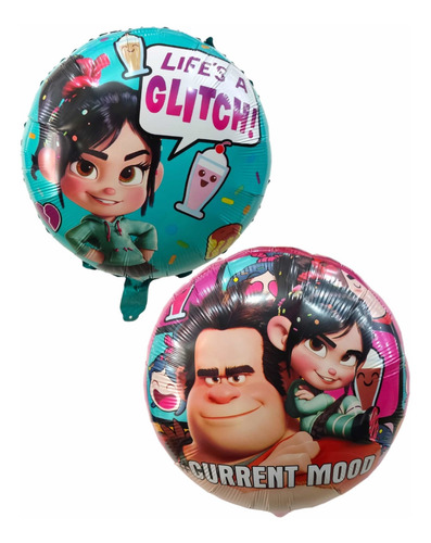 Pack De 50 Globos Redondos Metalizados Vanellope