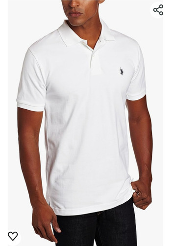 Remera Tipo Polo Color Blanco En Pique