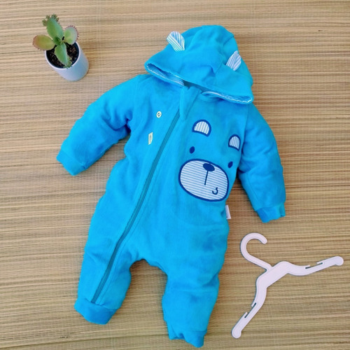 Imagem 3 de 7 de Macacão De Plush Para Bebê Com Capuz Bichinhos Com Orelhas