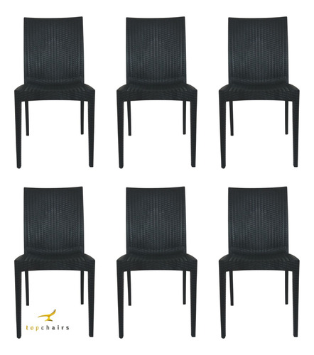 Cadeira Rattan  Top Chairs - Kit Com 6