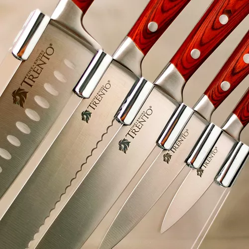 Set Cuchillos Chef Trento Juego Profesional Con Cepo