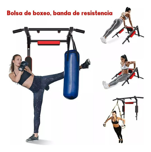 Barra Multifuncional Push Up 8 En 1 Para Pared En Acero