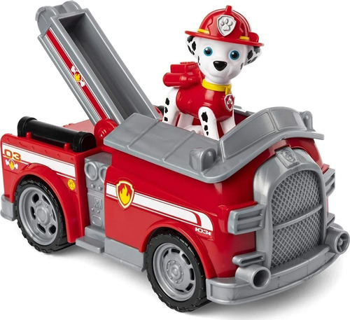 Paw Patrol - Muñeco Con Vehiculo Patrulla Canina - Marshall